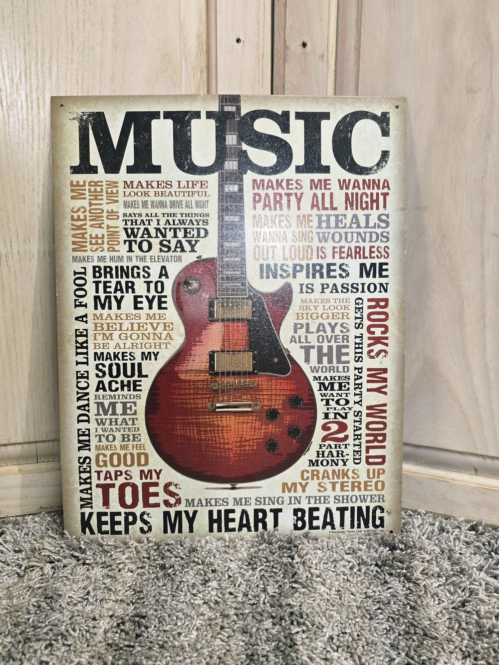 COMING SOON METAL Music Wall Art with Red Guitar Graphic